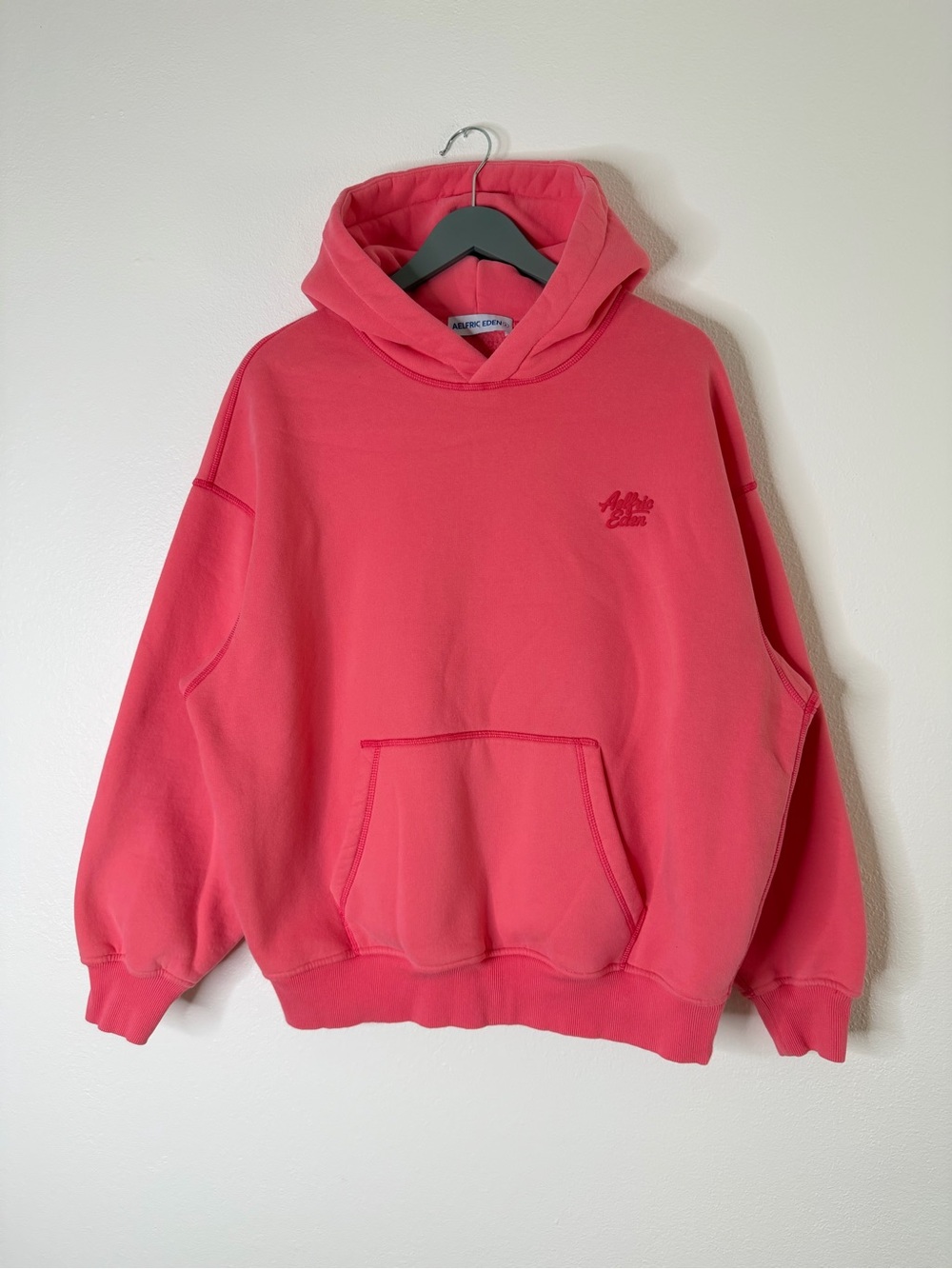 Aelfric Eden soufflé Coral Pink Hooded Unisex Sweatshirt Oversized